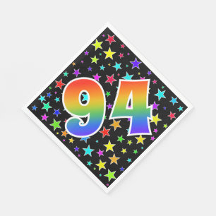 Färgrika stjärnor + Regnbågemönster "94" händ Pappersservett