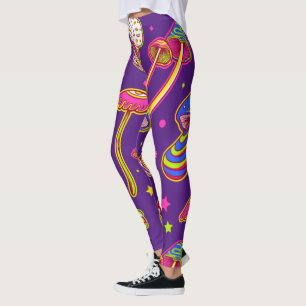 Färgrika Svampar - Fantastiska Magiska Växter Möns Leggings