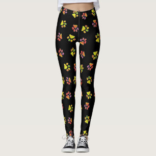 Färgrika tassar leggings