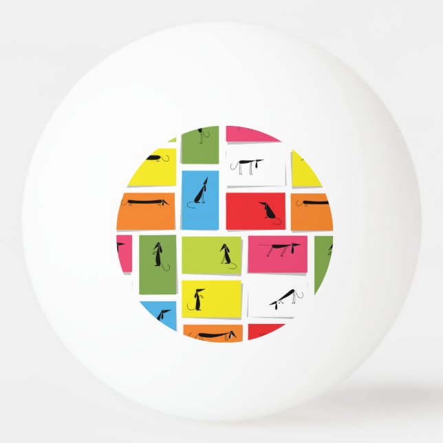 Färgrika taxar pingisboll (Framsidan)