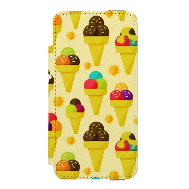 Färgrika tecknadglasskottar incipio iPhone wallet skal (Folio Framsidan)