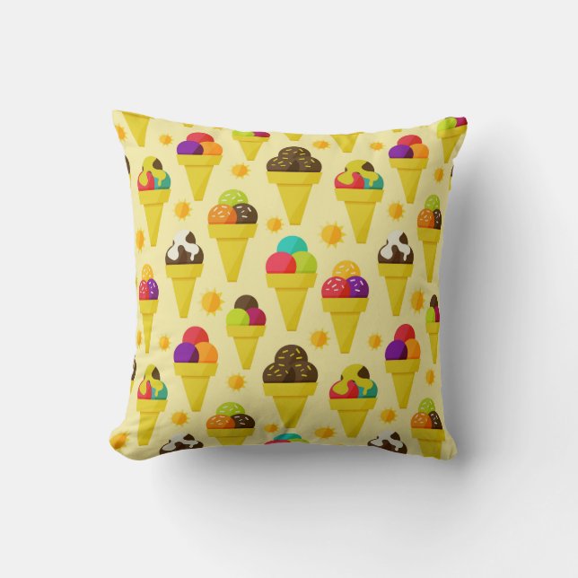 Färgrika tecknadglasskottar kudde (Framsida)