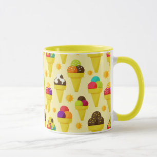 Färgrika tecknadglasskottar mugg