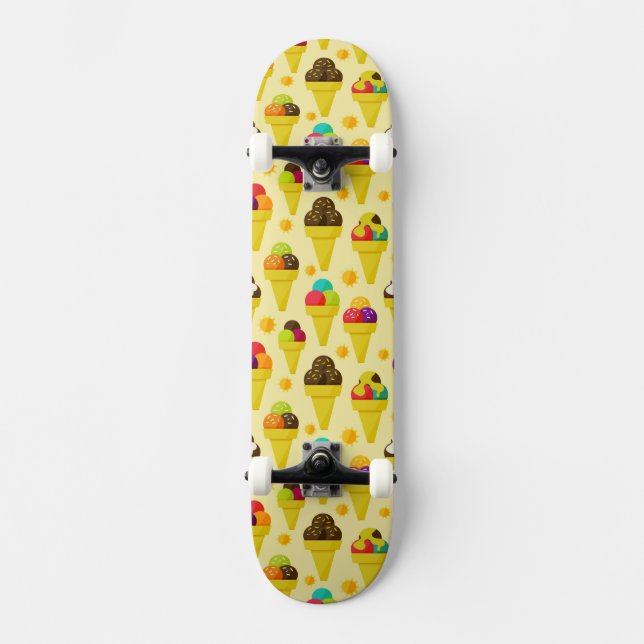 Färgrika tecknadglasskottar skateboard bräda 19,5 cm (Framsida)