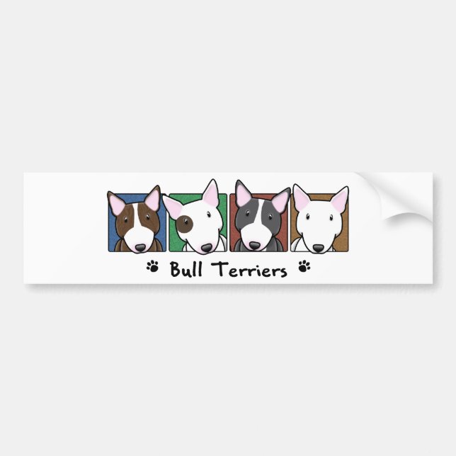 Färgrika tecknadtjurTerriers Bildekal (Framsidan)