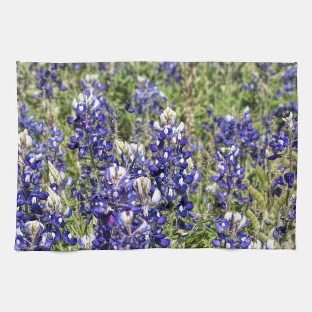 Färgrika Texas Bluebonnets - Lupinustexensis Kökshandduk (Horisontell)