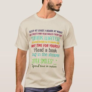 Färgrika TIO COMMANDMENTS AV VÅRD- tryckroligt T Shirt