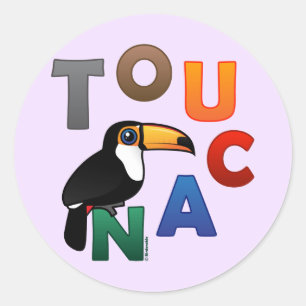 Färgrika Toucan Runt Klistermärke