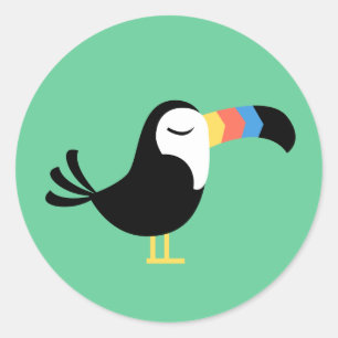 Färgrika Toucan Runt Klistermärke