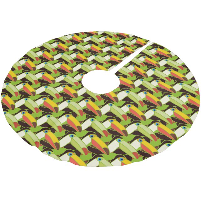 Färgrika Toucans Julgransmatta Borstad Polyester (Vinklad)