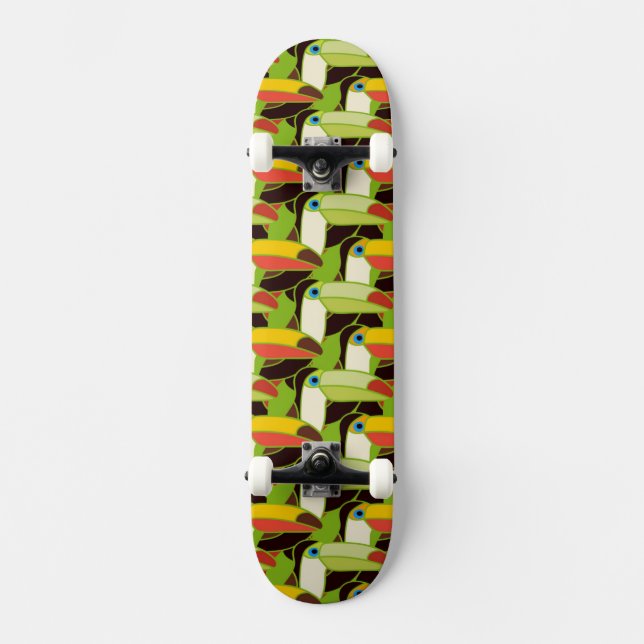 Färgrika Toucans Skateboard Bräda 20,5 Cm (Framsida)