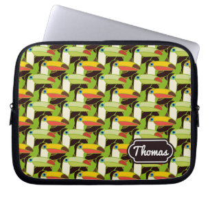 Färgrika Toucans tillfogar ditt namn Laptop Sleeve
