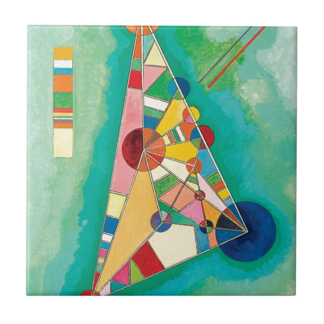Färgrika trianglar av Wassily Kandinsky Kakelplatta (Framsidan)