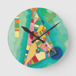 Färgrika trianglar av Wassily Kandinsky Rund Klocka