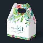 Färgrika tropiska blommor akvareller presentaskar<br><div class="desc">Denna design för bröllopspresentbox utsöndrar en tropisk känsla med handmålade tropiska blommor och bladkanter mot en vit bakgrund. Den mysiga känslan av denna design gör den till det perfekta tillskottet till alla bröllop.</div>