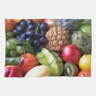 Färgrika tropiska frukter kökshandduk