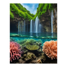 Färgrika tropiska vattenfall