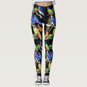 Färgrika tropiska vildfåglar leggings