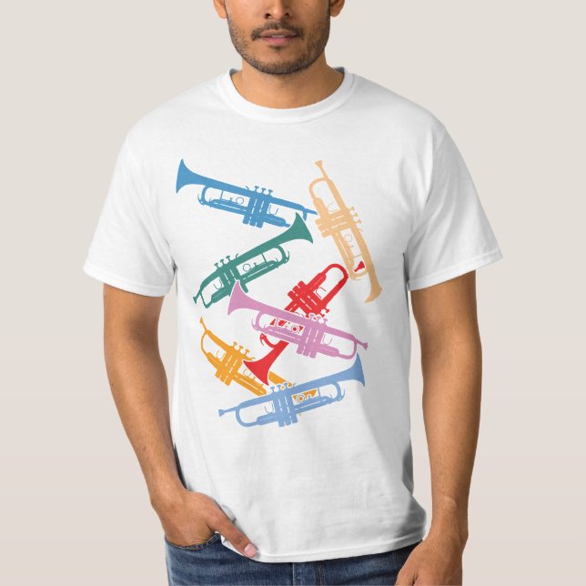 Färgrika trumpeter t shirt (Framsida)