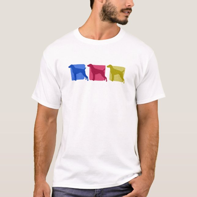 Färgrika tyska Shorthaired pekareSilhouettes Tee (Framsida)