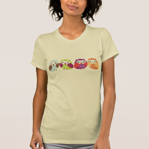 Färgrika ugglor t-shirt