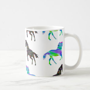 Färgrika unicorns kaffemugg