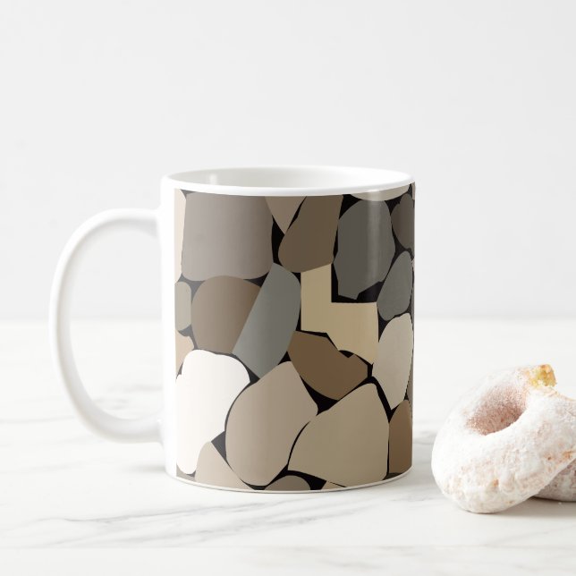 Färgrika väggstenar  kaffemugg (Med munk)