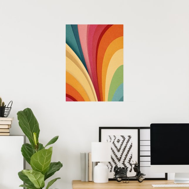 Färgrika vågor och former i design poster (Hemmakontoret)
