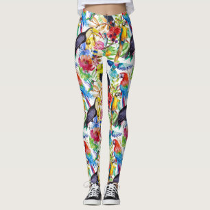 Färgrika vattenfärgpapegojor 2 leggings