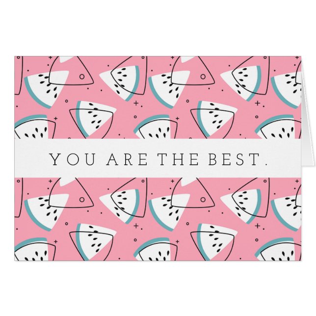 Färgrika vattenfärgvattenmelnar hälsningskort (Framsidan Horizontal)