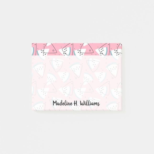 Färgrika vattenfärgvattenmelnar post-it block (Framsida)