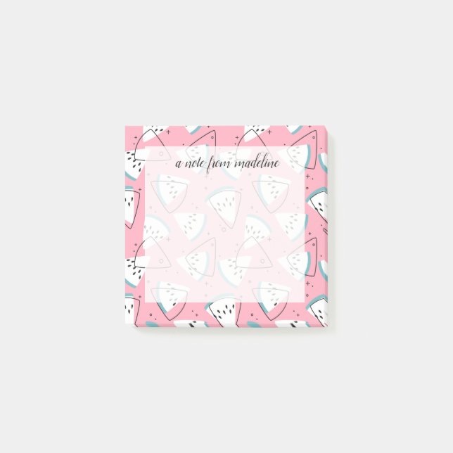 Färgrika vattenfärgvattenmelnar post-it block (Framsida)