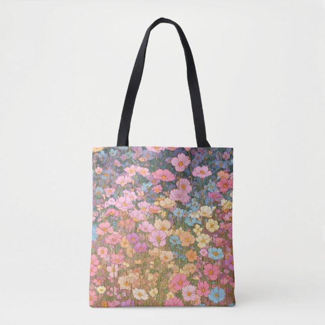 Färgrika vilda blommor 1 tygkasse (Framsida)