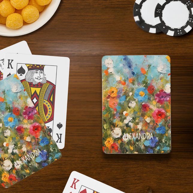 Färgrika vilda blommor Abstrakt Blommig Valfri tex Casinokort (Skapare uppladdad)