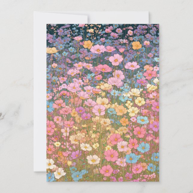 Färgrika vildblomsängar 3 inbjudningar (Framsida)
