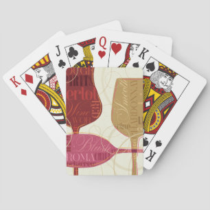 Färgrika vinexponeringsglas casinokort