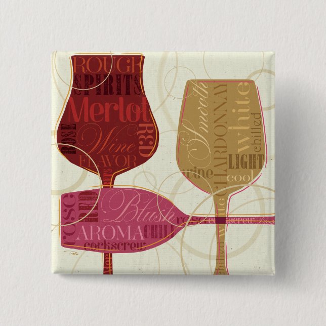 Färgrika vinexponeringsglas knapp (Framsida)