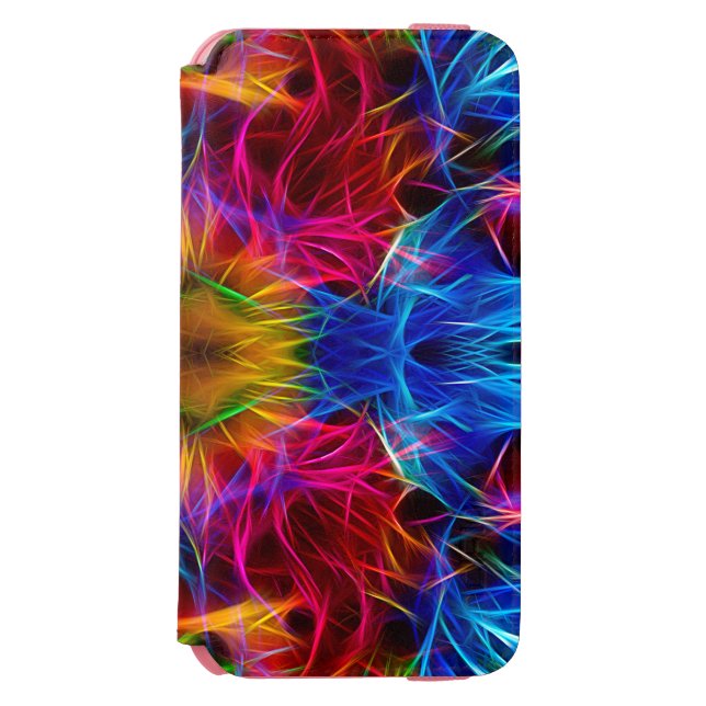 Färgrikt abstrakt mönsterfodral incipio iPhone wallet skal (Folio Framsidan)