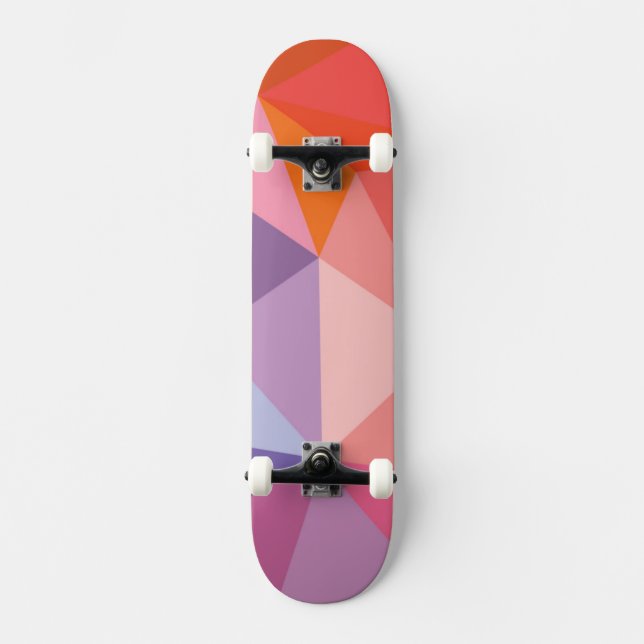Färgrikt abstrakt triangelmönster skateboard bräda 21,5 cm (Framsida)