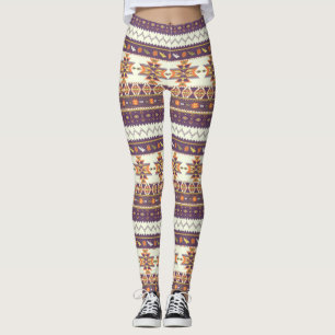 Färgrikt aztec mönster leggings
