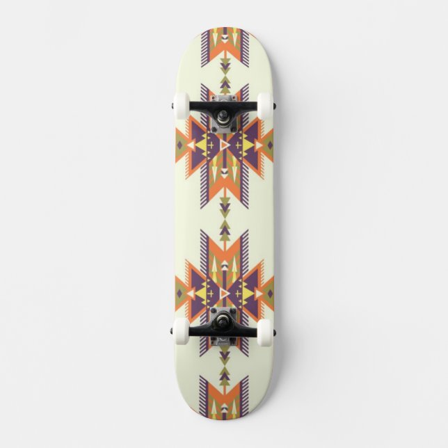 Färgrikt aztec mönster skateboard bräda 20 cm (Framsida)
