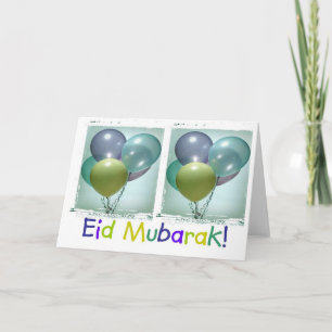 Färgrikt barns Eid Mubarak kort
