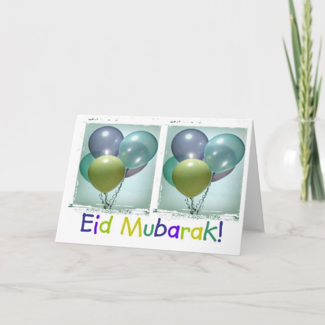 Färgrikt barns Eid Mubarak kort (Framsida)
