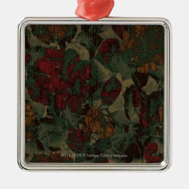 Färgrikt blommakamouflagemönster julgransprydnad metall (Framsidan)