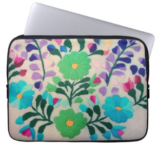 Färgrikt blommamönster laptop fodral