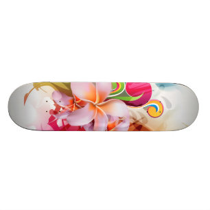 Färgrikt blommigtstänk mini skateboard bräda 18,7 cm