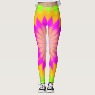 Färgrikt bristande mönster leggings