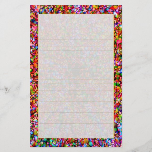 "Färgrikt bubblar" fin fodrad brevpapper (Framsida)