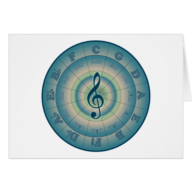 Färgrikt cirkla av Fifths Hälsningskort (Framsidan Horizontal)