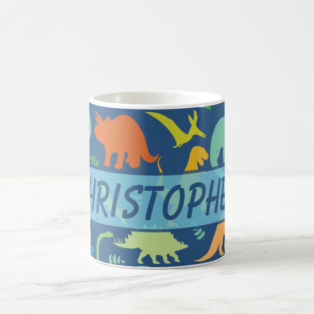 Färgrikt Dinosaurmönster som ska personifieras Kaffemugg (Center)